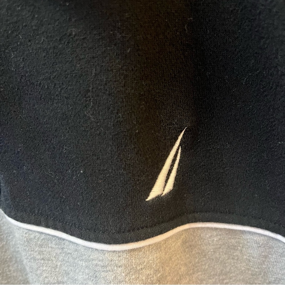 Men’s Nautica Pullover Quarter Zip Sweater Black and Gray XL - Picture 2 of 5